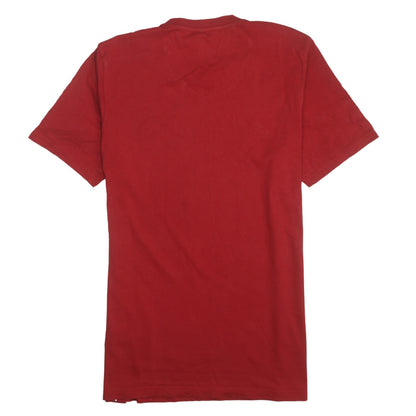 Adidas Men's Red Crew Neck Short Sleeve Classic Cotton T-Shirt - Size M