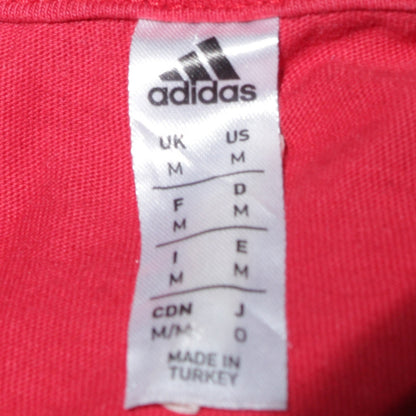Adidas Men's Red Crew Neck Short Sleeve Classic Cotton T-Shirt - Size M