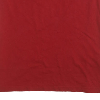 Adidas Men's Red Crew Neck Short Sleeve Classic Cotton T-Shirt - Size M