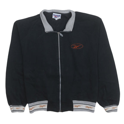 Reebok Women's Black XL Full Zip Track Jacket with Logo Trim