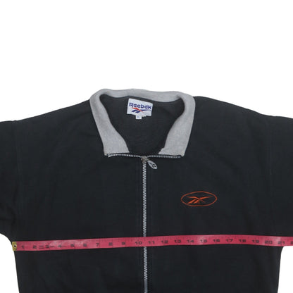 Reebok Women's Black XL Full Zip Track Jacket with Logo Trim