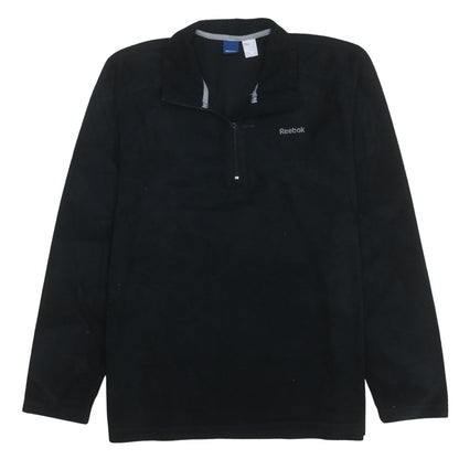 Reebok Men's Black Fleece 1/4 Zip Pullover Sweatshirt Size L
