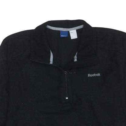 Reebok Men's Black Fleece 1/4 Zip Pullover Sweatshirt Size L