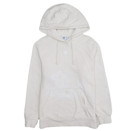 Adidas Women Beige Pullover Hoodie Size 12 Cotton Hooded Sweatshirt