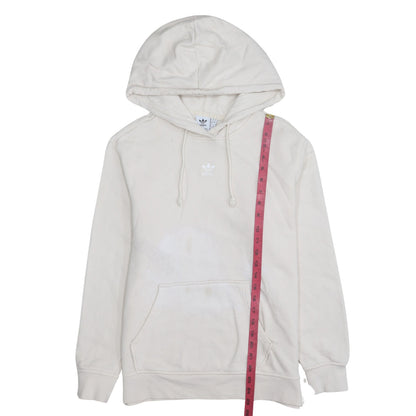 Adidas Women Beige Pullover Hoodie Size 12 Cotton Hooded Sweatshirt