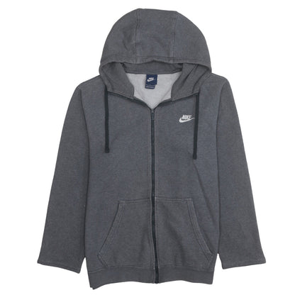Nike Mens Grey Full Zip Hoodie L Fleece Sweatshirt