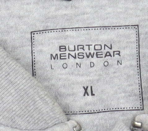 Burton Menswear London Men's Grey XL Bomber Jacket Full Zip Cotton Blend