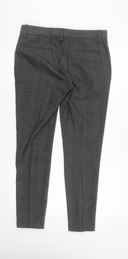 ASOS Mens Grey Herringbone Slim Fit Wool Blend Trousers W32 L30