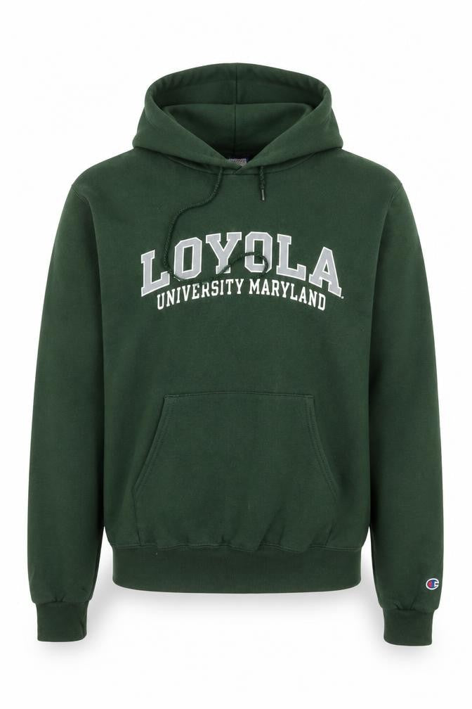 Champion Men Green Loyola University Pullover Hoodie Size S