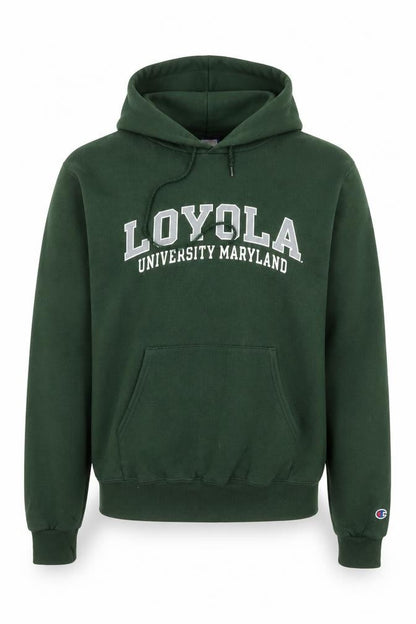 Champion Men Green Loyola University Pullover Hoodie Size S