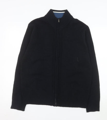 Oscar De La Renta Men's Black Full Zip Knit Jacket Size L