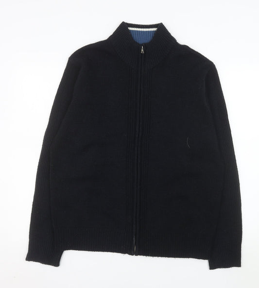 Oscar De La Renta Men's Black Full Zip Knit Jacket Size L