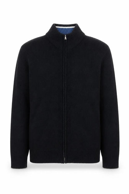 Oscar De La Renta Men's Black Full Zip Knit Jacket Size L