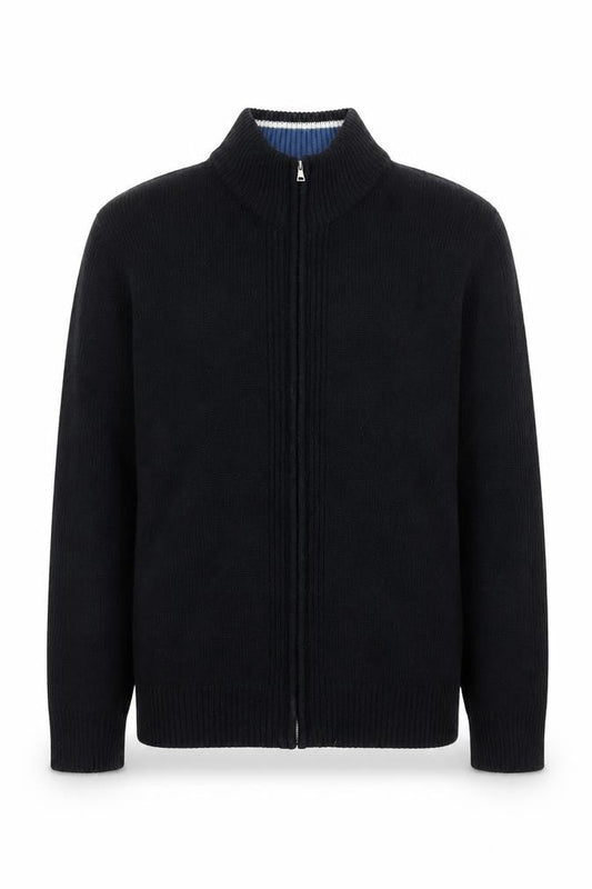 Oscar De La Renta Men's Black Full Zip Knit Jacket Size L
