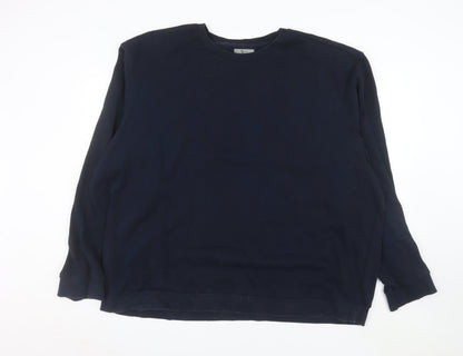 Tu Mens Blue 3XL Pullover Sweatshirt Cotton Blend Crew Neck