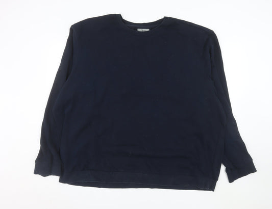 Tu Mens Blue 3XL Pullover Sweatshirt Cotton Blend Crew Neck