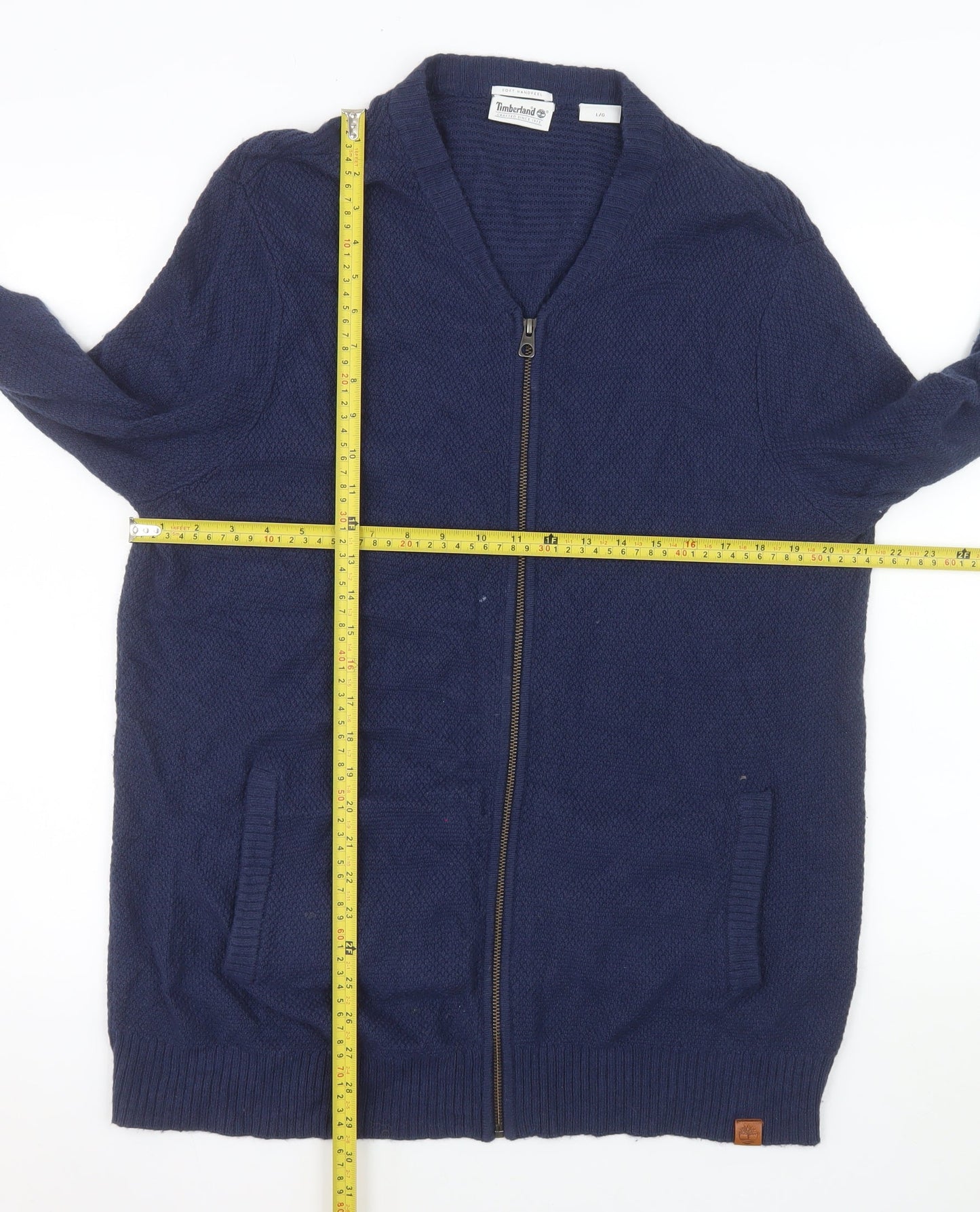 Timberland Men's Navy Full Zip Knit Jacket L Wool Cashmere Blend