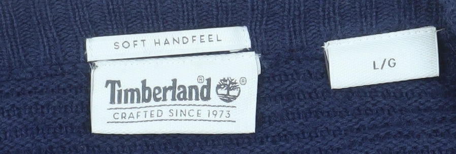 Timberland Men's Navy Full Zip Knit Jacket L Wool Cashmere Blend