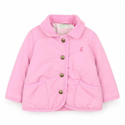Joules Girls Pink Quilted Polyester Lined Basic Jacket 9-12 Months