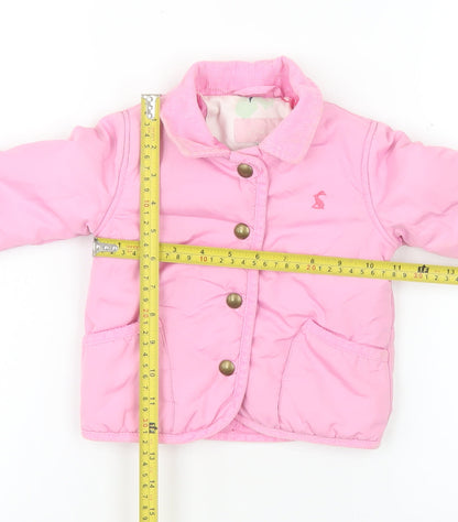 Joules Girls Pink Quilted Polyester Lined Basic Jacket 9-12 Months