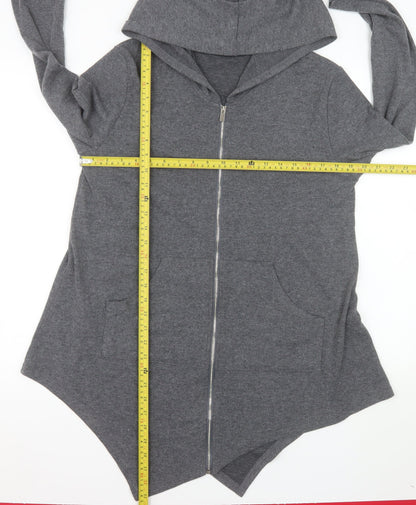 Urban CoCo Women's Grey Hooded Full Zip Jersey Jacket M
