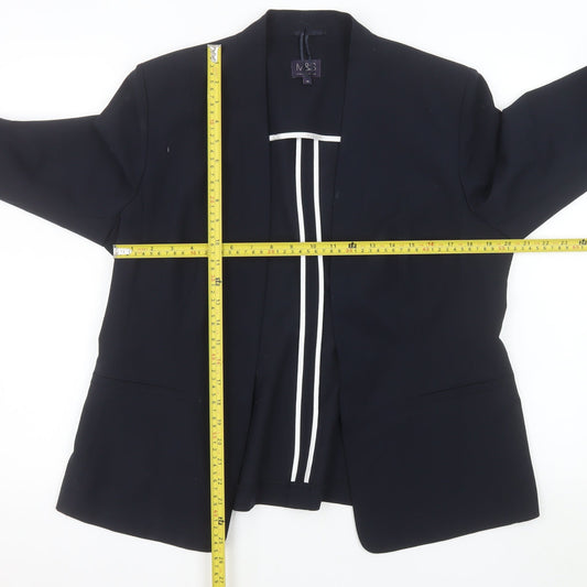 Marks and Spencer Women Black Single-Breasted Blazer Size 16