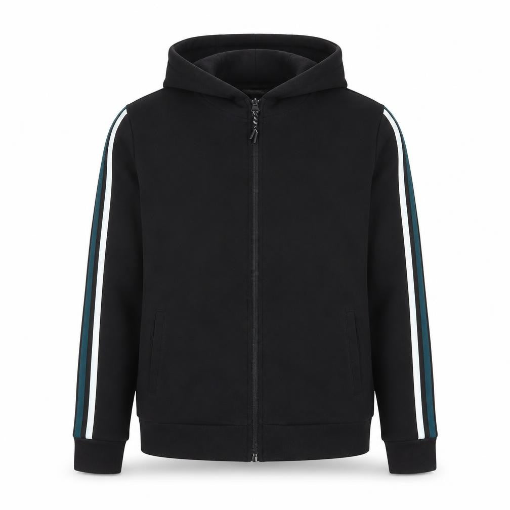 Matalan Men’s Black Hooded Full Zip Basic Jacket Size L Cotton Blend
