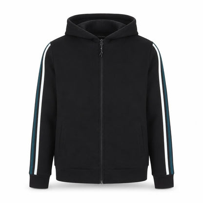 Matalan Men’s Black Hooded Full Zip Basic Jacket Size L Cotton Blend