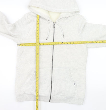 TOG24 Women’s Grey Hooded Full Zip Fleece Lined Jacket Size 10