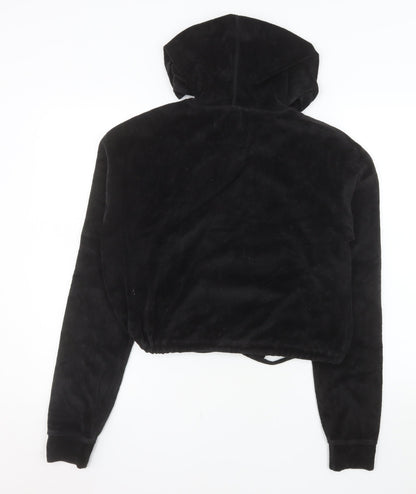 Year of Ours Womens Black Medium Pullover Hoodie Drawstring Hem Cotton Blend