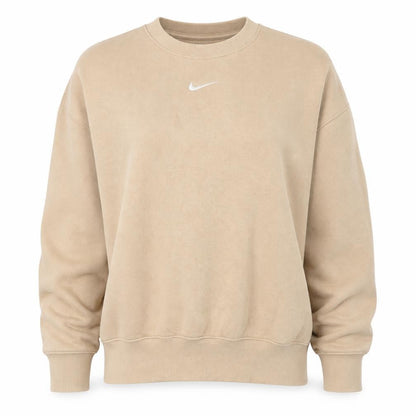 Nike Women Beige XS Pullover Sweatshirt Classic Crew Neck
