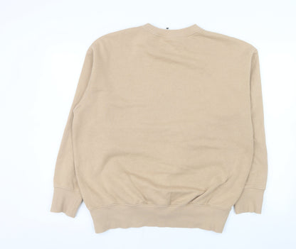 Nike Women Beige XS Pullover Sweatshirt Classic Crew Neck