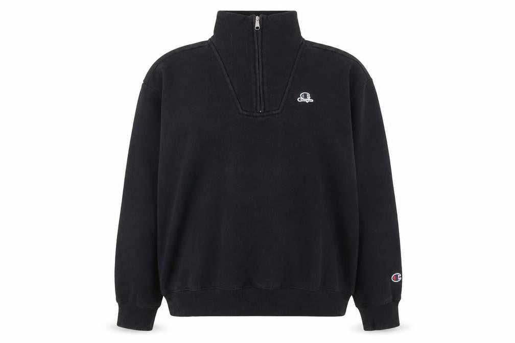 Champion Women's Black 1/4 Zip Pullover Sweatshirt Size M