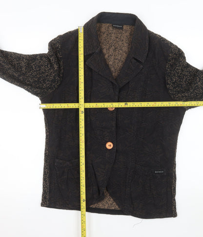 Blue Willi's Women's Brown L Knitted Cotton Blazer Jacket