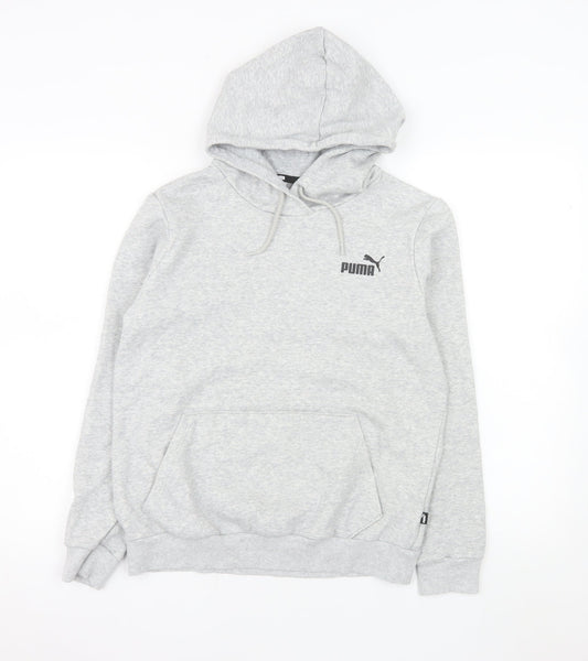 Puma Women's Grey Pullover Hoodie Cotton Blend Size M