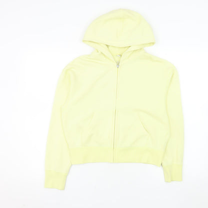 Uniqlo Women Yellow Hooded Full Zip Cotton Jacket M