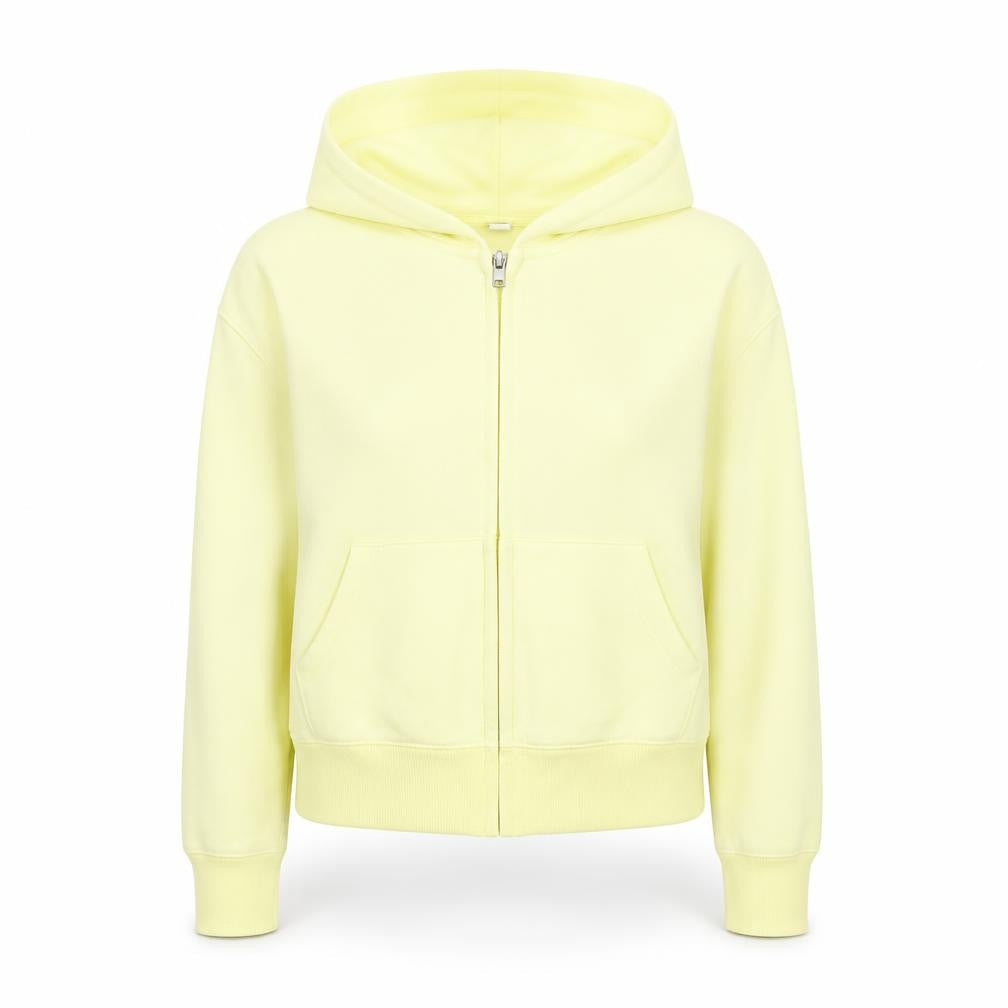 Uniqlo Women Yellow Hooded Full Zip Cotton Jacket M