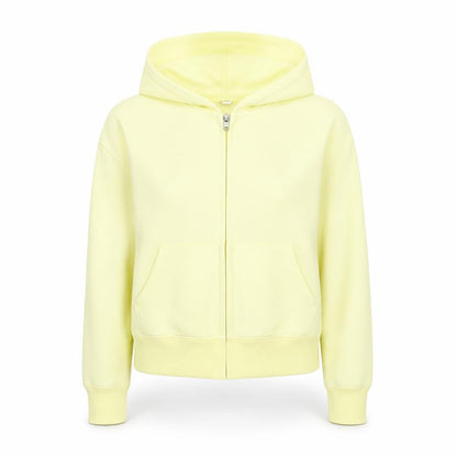 Uniqlo Women Yellow Hooded Full Zip Cotton Jacket M