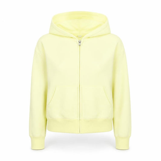 Uniqlo Women Yellow Hooded Full Zip Cotton Jacket M