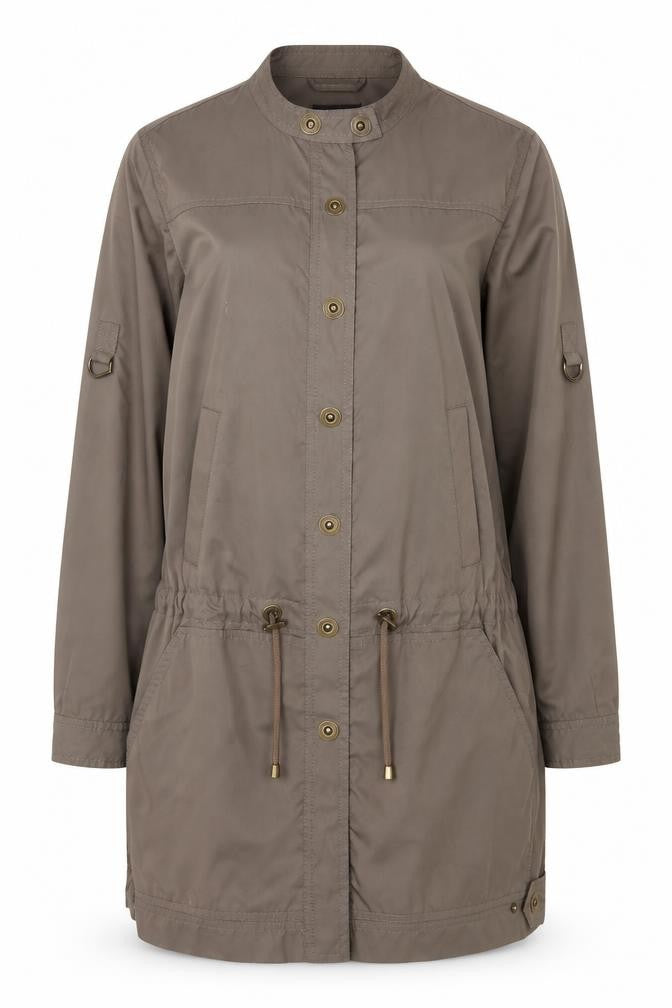 Principles Womens Brown Long Parka Coat Size 12 Lightweight