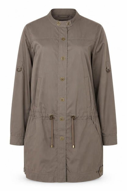 Principles Womens Brown Long Parka Coat Size 12 Lightweight