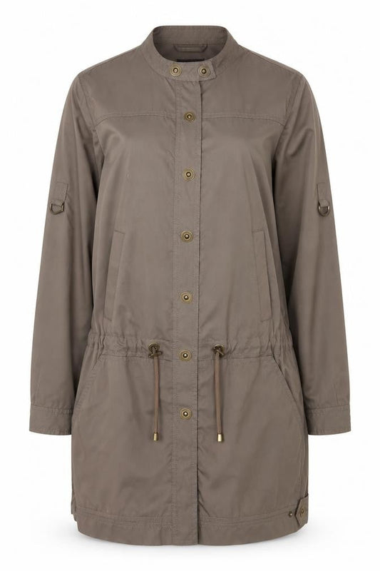Principles Womens Brown Long Parka Coat Size 12 Lightweight