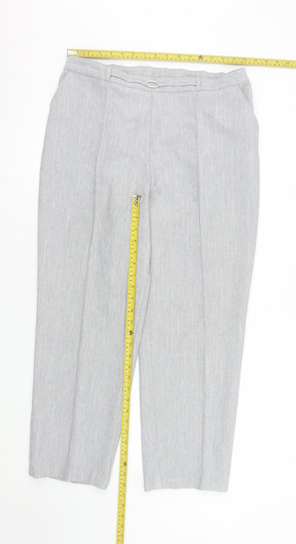 Marks and Spencer Women's Grey Marl Size 16 Straight Leg Trousers