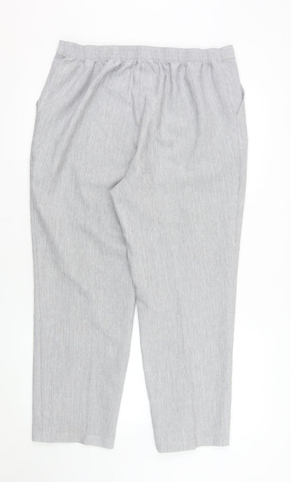 Marks and Spencer Women's Grey Marl Size 16 Straight Leg Trousers