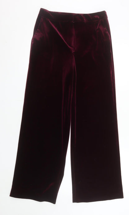 Tu Women’s Purple Velvet Wide-Leg Trousers Size 8