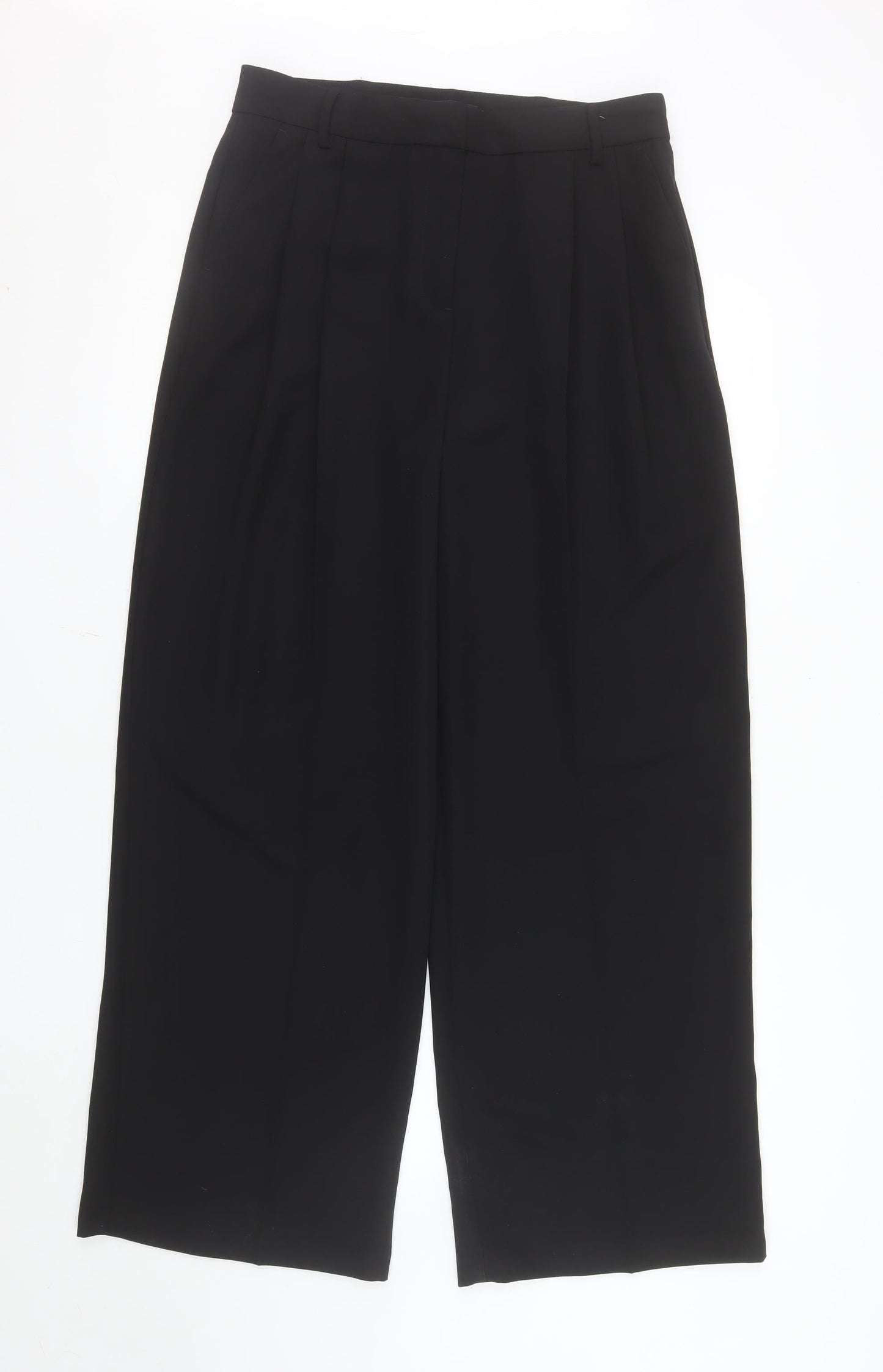 F&F Women's Black Wide-Leg Pleated Dress Pants Size 12
