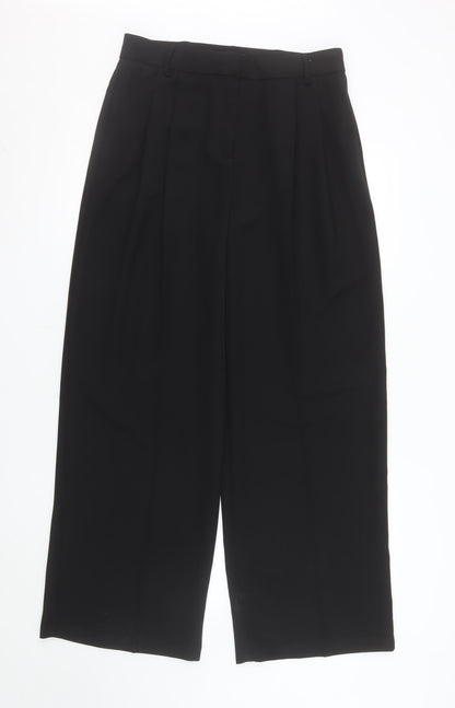 F&F Women's Black Wide-Leg Pleated Dress Pants Size 12
