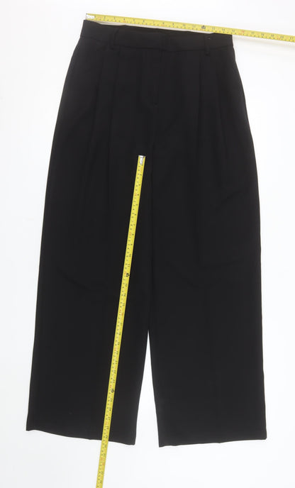 F&F Women's Black Wide-Leg Pleated Dress Pants Size 12