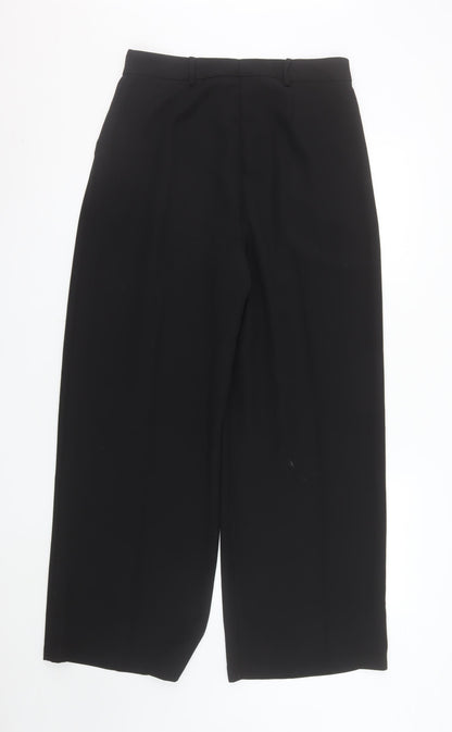 F&F Women's Black Wide-Leg Pleated Dress Pants Size 12