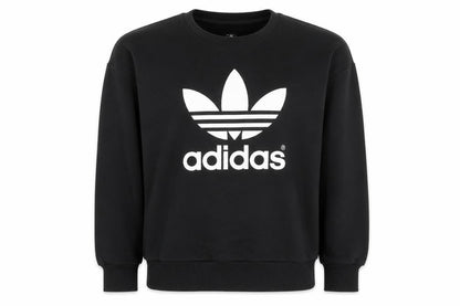 Adidas Womens Black Crew Neck Pullover Sweatshirt Size 10